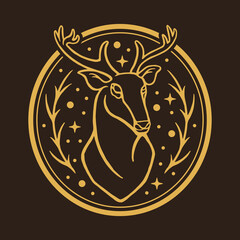 Deer Monoline Illustration