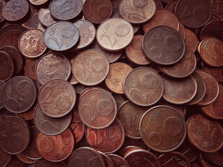 Euro cent coins. 