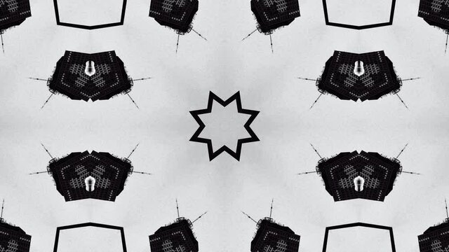 trippy graphic street lamps black and white