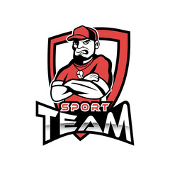 Vector of sport team logo with manager character design eps format, suitable for your design needs, logo, illustration, animation, etc.
