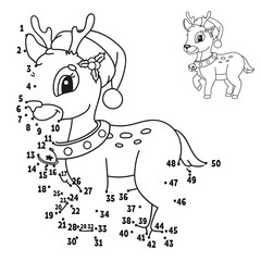 Dot to dot. Draw a line. Handwriting practice. Learning numbers for kids. Education worksheet. Activity coloring page. Cartoon style. With answer.