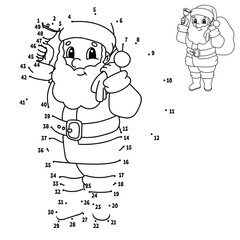 Dot to dot. Draw a line. Handwriting practice. Learning numbers for kids. Education worksheet. Activity coloring page. Cartoon style. With answer.