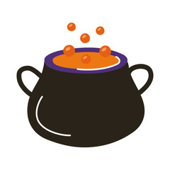 witch cauldron pot flat style icon