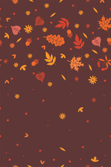 Autumn seamless pattern with leaves. Vector graphics.