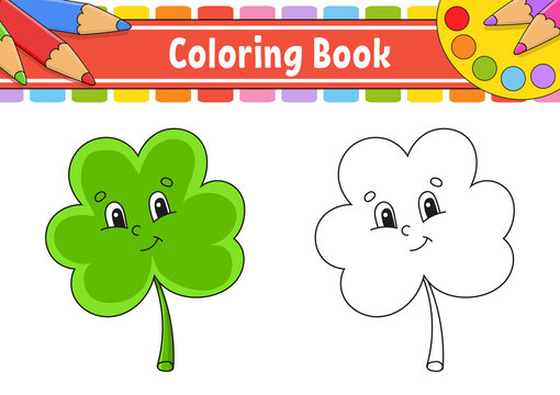 Coloring book for kids. St. Patrick's day. Cartoon character. Vector illustration. Black contour silhouette. Isolated on white background.