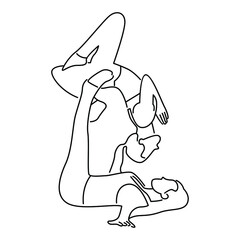 Vector illustration of woman doing yoga exercises