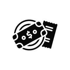 Black solid icon for tip