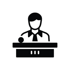 Black solid icon for boss