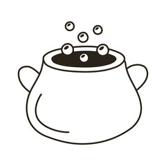 witch cauldron pot line style icon