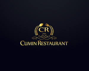 Vintage restaurant logo design , Food and shop business concept .