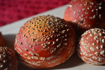 Red amanita muscaris.Fly agaric.
