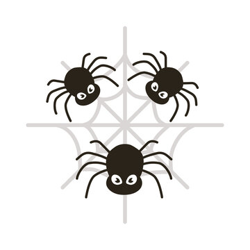halloween spiders flat style icon