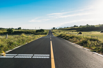Winding asphalt road