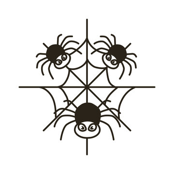 halloween spiders line style icon