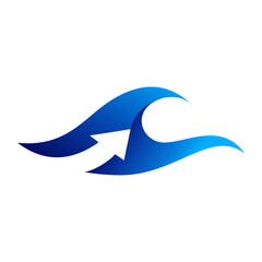 wave with arrow symbol