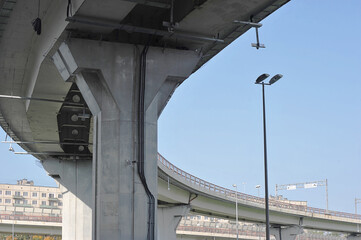 support of the exit from the ring road in Saint Petersburg, Russia