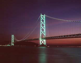明石海峡大橋,夕景