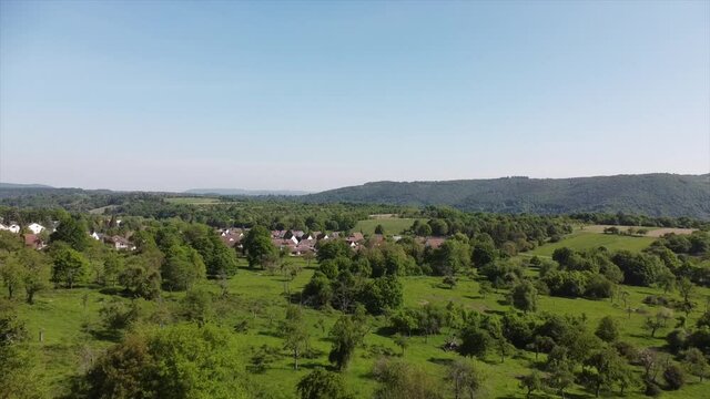 Streuobstwiesen, gef&auml;hrdeter Lebensraum im Rheintal bei Boppard-Buchenau