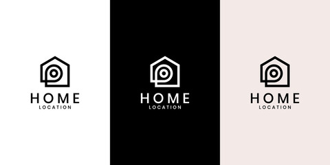 Home location with modern style logo, icon, location, map, modern, home.