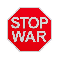 sign stop war on white background. Isolated 3d illustration