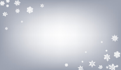 Silver Snowflake Panoramic Vector Gray 