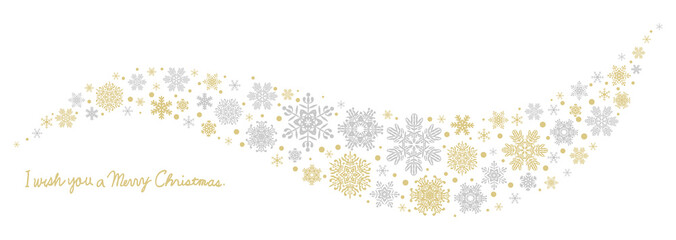 雪の結晶　曲線状のクリスマス装飾
