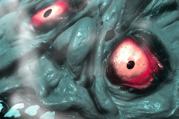 A scary and gloomy Halloween ghost mask. Halloween Festival.