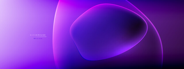 Vector abstract background - liquid bubble shapes on fluid gradient with shadows and light effects. Shiny design template for text