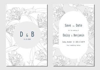 set of card template with plumeria flowers 