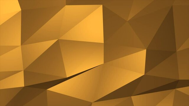 Gold Low poly crystal Polygon background. Modern Golden gradient glowing edges Polygonal triangles shapes Honey Animation. backdrop, wallpaper, luxury, party birthday, wedding, anniversary, business