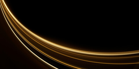 Black background with golden fractal wave