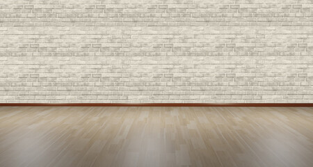 3D illustration backdrops, wooden floor and cement sceneries with designed lighting spread throughout the room. Ready to use in design work