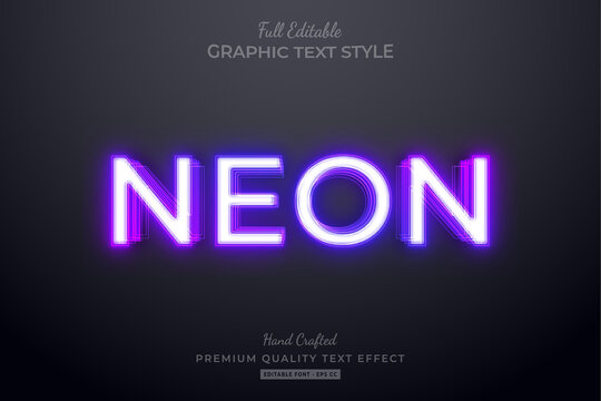 Purple Neon Editable Text Style Effect Premium