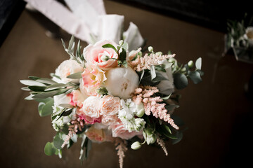 bridal bouquet with butterfly and decor