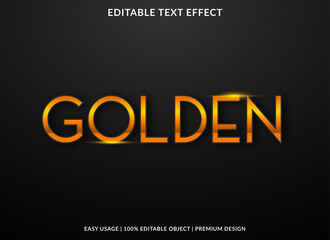 golden text effect template with minimalist and luxury style use for brand tagline or product logo