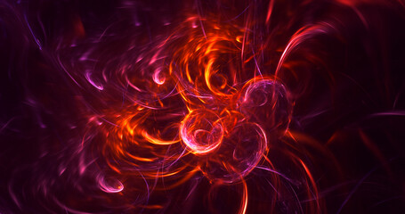 3D rendering abstract multicolor fractal light background