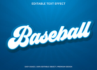 baseball text effect template with retro and vintage style use for brand tagline or product logo © Fuadi Alhusini