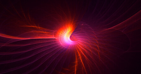 3D rendering abstract multicolor fractal light background