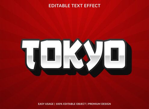 tokyo text effect template with 3d and bold style use for brand tagline or product logo