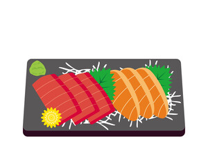 ネギトロの軍艦巻きとマグロ握りのベクターイラスト 握り寿司 ネギトロ軍艦 Wall Mural Nisi