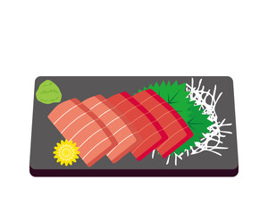 ネギトロの軍艦巻きとマグロ握りのベクターイラスト 握り寿司 ネギトロ軍艦 Canvas Print Nisi