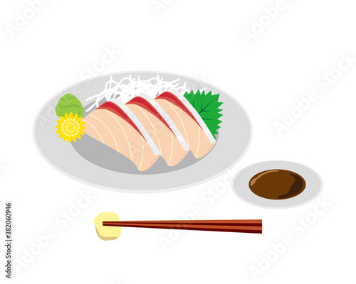 鰤の刺身のベクターイラスト Wall Mural Wallpaper Murals Nisi