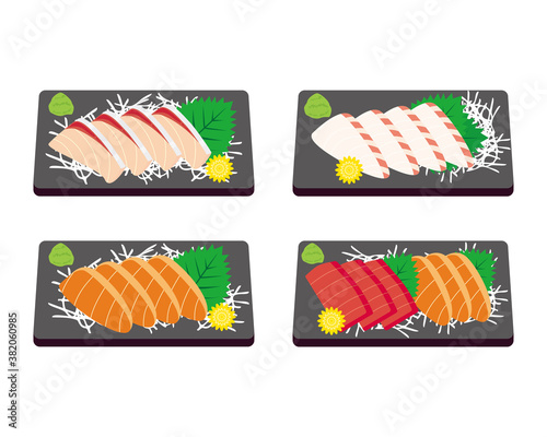 刺身盛り合わせのベクターイラスト Wall Mural Wallpaper Murals Nisi 刺身盛り合わせのベクターイラスト Wall Mural Wallpaper Murals Nisi