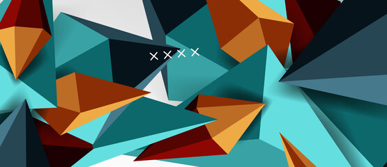 3d low poly abstract shape background vector illustration