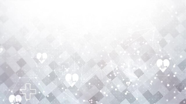 Abstract medical Loop background animation with flat icons and symbols. Idea for health care technology, innovation medicine, health, science and research healthcare technology, innovation health.
