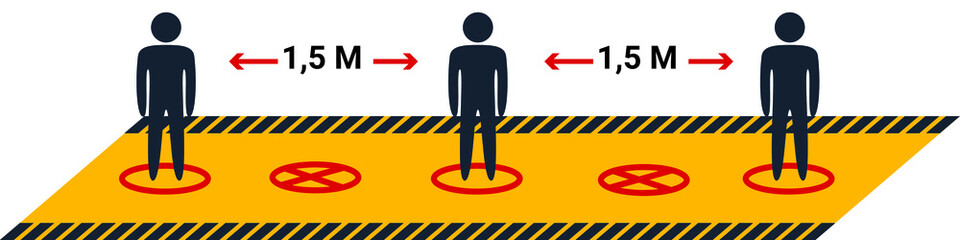 
illustration of keeping your distance during the Covid-19