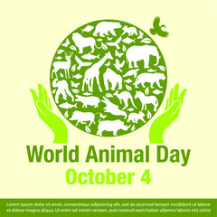 World Animal Day Banner Vector illustration