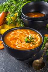 Delicious cream carrot soup