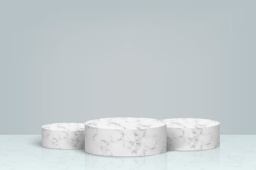 Fototapeta na wymiar 3d minimal scene with marble stone podium, Cosmetic product presentation background