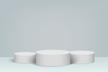 3d minimal scene with white podium, Cosmetic product presentation background